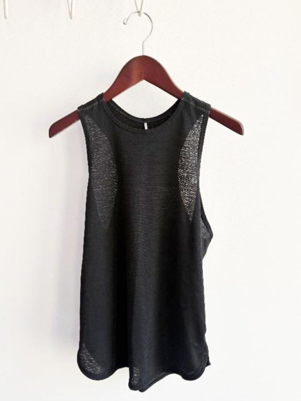 Prana "Leesha" Black Semi-Sheer Tank Top